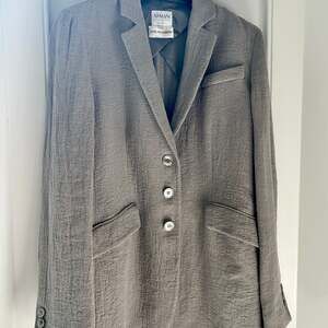 Armani Collezioni Fine Feathers Jacket Womens Silk Mohair Linen Blend